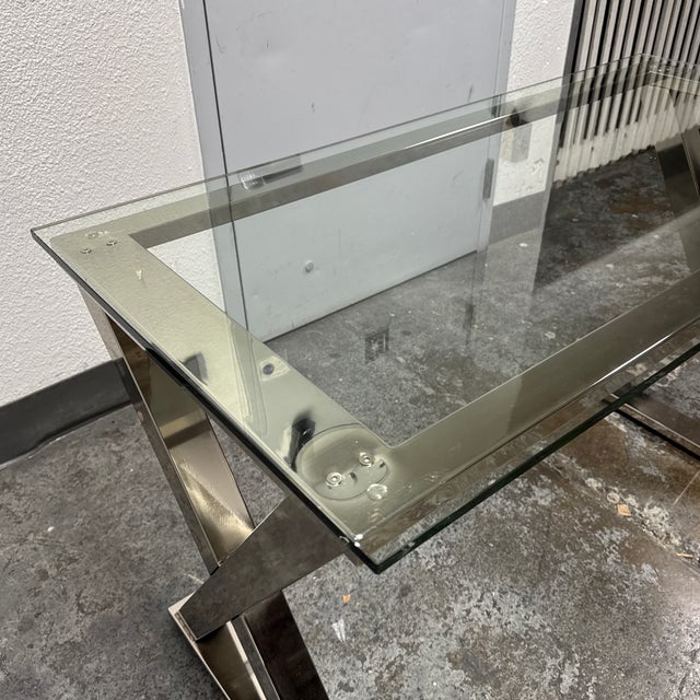 Pottery Barn Ava Metal + Glass Desk For Sale - Image 11 of 12