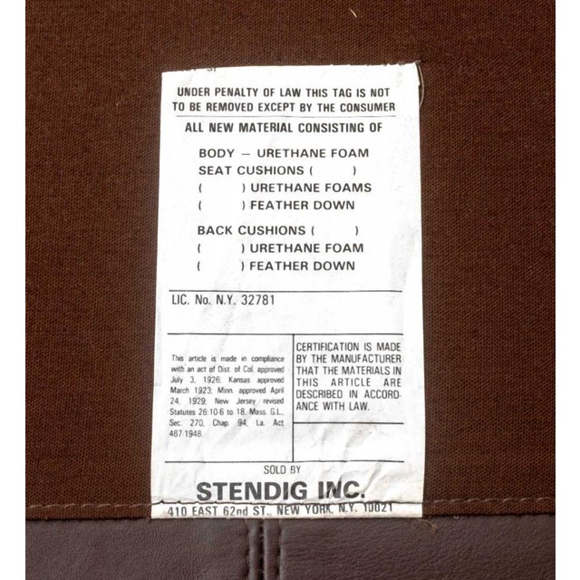 Stendig Brown Leather Three-Seat Sofa For Sale - Image 9 of 9
