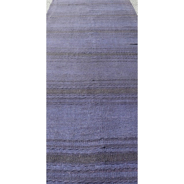 Traditional Vintage Turkish Kilim Runner in Deep Blue and Purple Tones 2'2 X 7'4 For Sale - Image 3 of 10