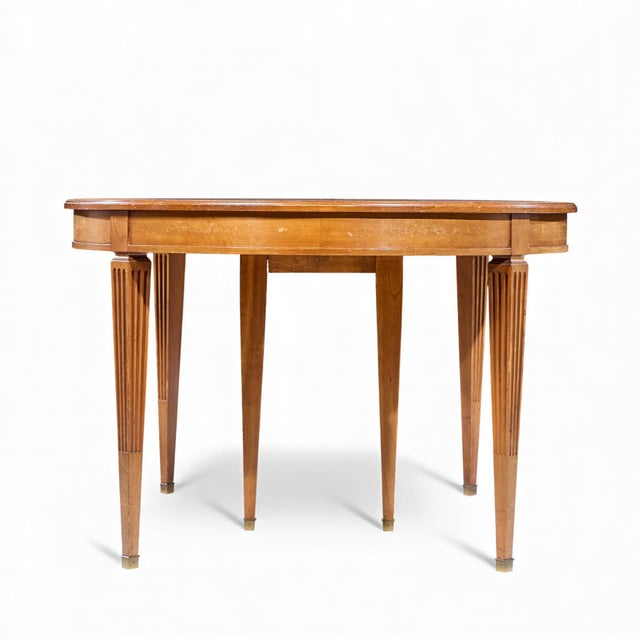 Late 20th Century Late 20th Century Kindel Furniture French Regency Louis XVI Cherry Wood Expanding Dining Table With 3 Leaves For Sale - Image 5 of 17