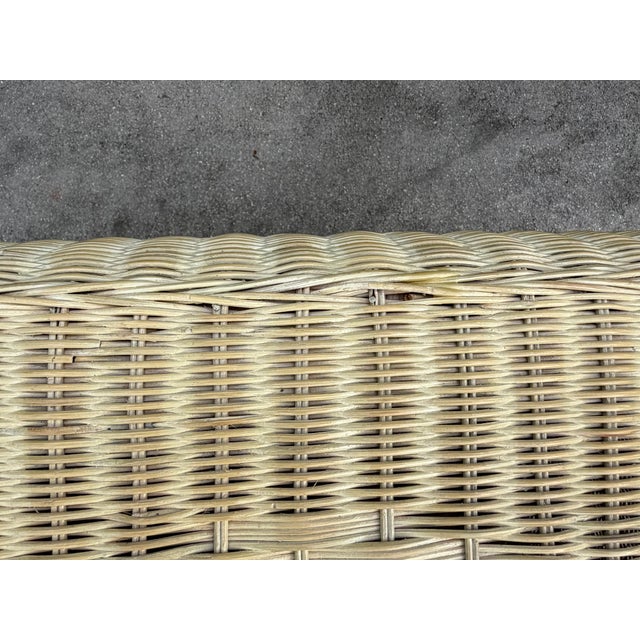 Vintage Palm Beach Wicker Basket Blanket Chest / Storage Trunk For Sale - Image 12 of 13