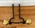 Black Vintage American Midcentury Cast-Iron and Brass Cannonball Andirons For Sale - Image 8 of 10