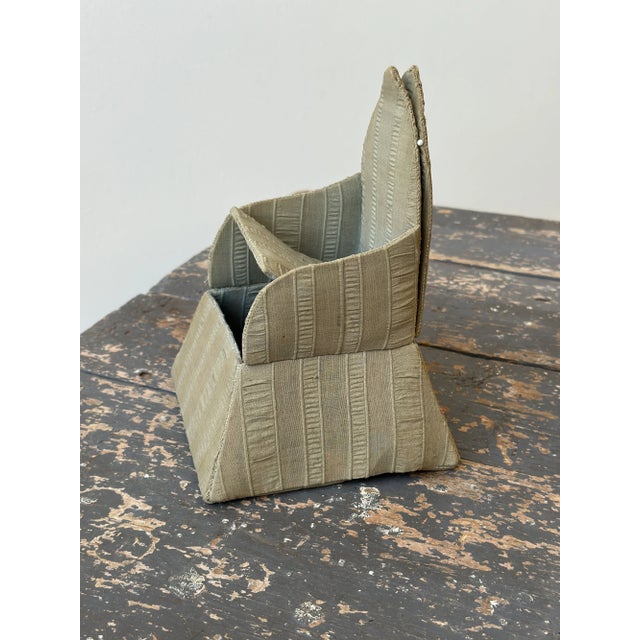Vintage Miniature Pin Cushion Seersucker Chair With Hidden Storage, Circa 1920s-30s For Sale - Image 10 of 16