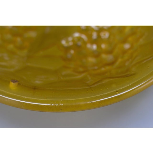 French Art Deco Frosted Amber Colored Pendant Light from ROS, 1930s For Sale - Image 11 of 18