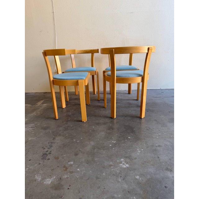 Brown 1960s Danish Modern Oak Dining Chairs With Curved Backrests - Set of 4 For Sale - Image 8 of 10