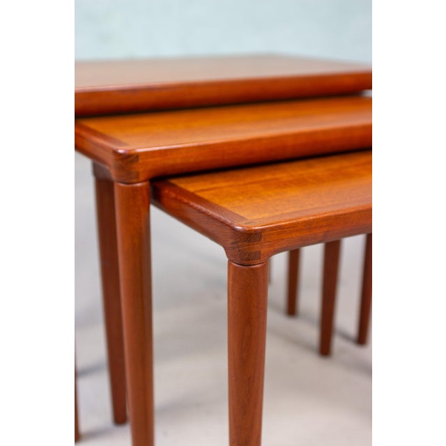 Vintage Danish Bramin Nesting Tables in Teak by H.W. Klein for Bramin, 1960s, Set of 3 For Sale - Image 10 of 15