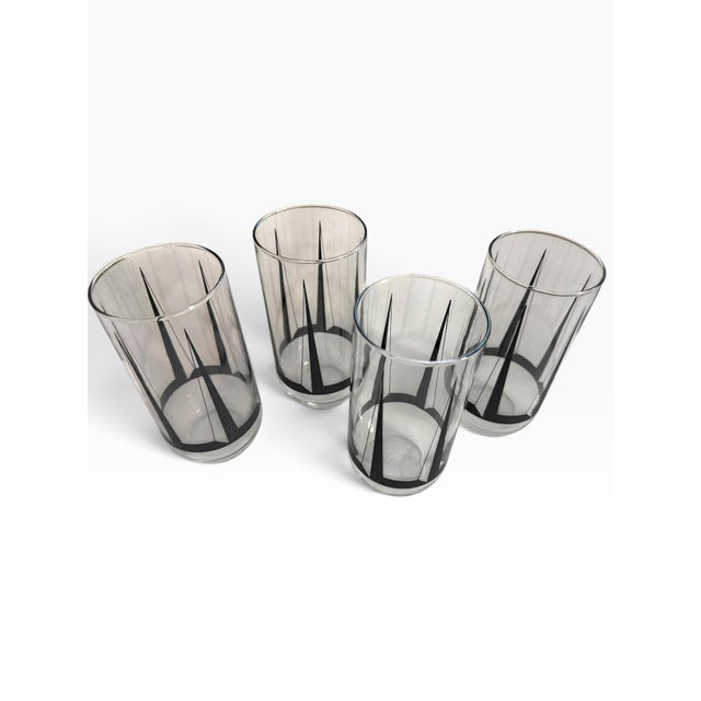 Vintage Mid-Century Modern Geometric Highball Glasses Georges Briard Style - Set of 4 For Sale In Portland, ME - Image 6 of 10