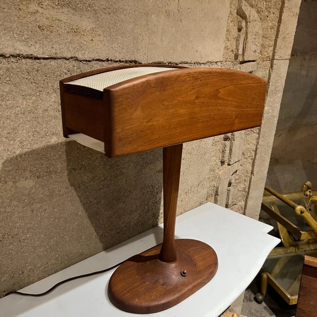 For your consideration, an organic with modern lines, table - desk lamp. Mid-Century modern design. Crafted from warm,...