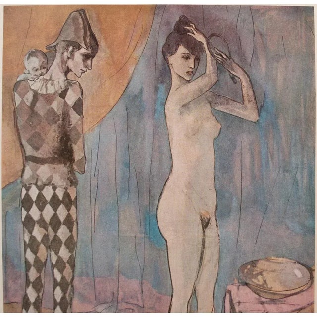 Pablo Picasso 1950s After Picasso, First Edition Period Full-Color Prints of Blue Harlequin - A Pair For Sale - Image 4 of 13