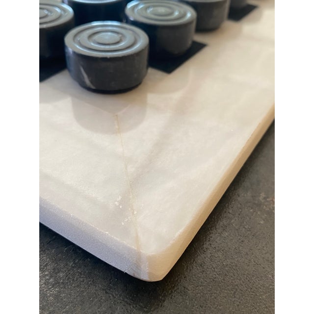 1990s Carved Marble Checkers Game Board For Sale - Image 10 of 12