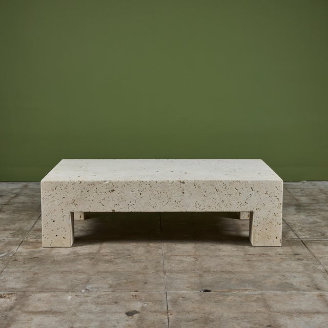 Large Rectangular Texas Cordova Shell Stone Coffee Table For Sale - Image 9 of 11