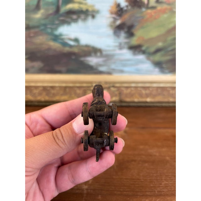 Likely Antique Bronze Toned Toy Horse on Wheels, Tribal Folk Art Figurine From India For Sale In Seattle - Image 6 of 9