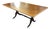 Vintage Banded Mahogany Table, Trestle Style Base Dining Table For Sale