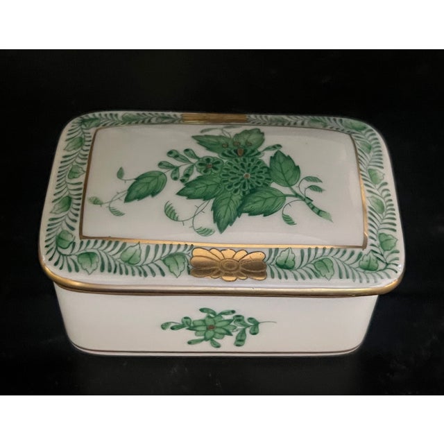 Ceramic Herend Lidded Box, Hand Painted, Mid 20th Century For Sale - Image 7 of 14