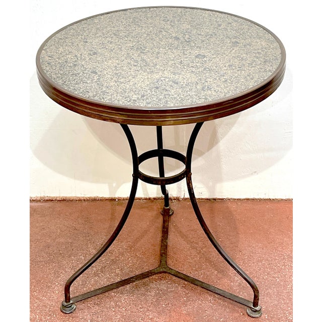 French Modern Bronze & Marble Gueridon or Bistro Table For Sale - Image 6 of 8