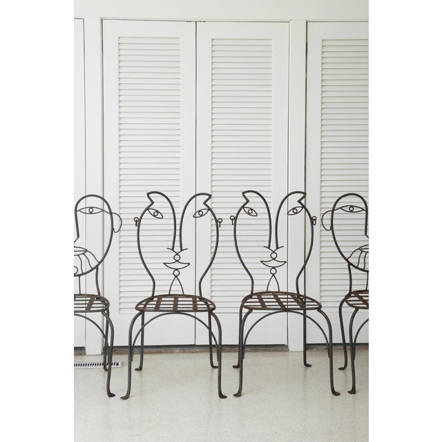 Late 20th Century Face Chair + Table Set of 5 For Sale - Image 5 of 7