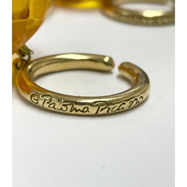 1980s Tiffany & Co., Paloma Picasso, 18k Yellow Gold and Amber Bead Necklace For Sale In Chicago - Image 6 of 6