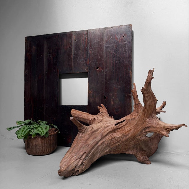 This unusual Japanese wooden hibachi frame dates from the Meiji period and was originally used horizontally on the floor...