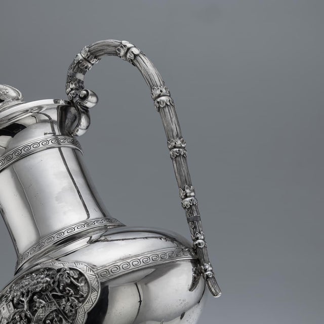Silver Antique 19th Century Dutch Chinoiserie Style Tea and Coffee Service by J.M. Van Kempen & Zonen, Set of 4 For Sale - Image 8 of 18