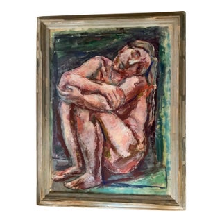 1960s Abstract Nude Painting by Emanuel Romano For Sale
