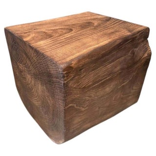 Andrianna Shamaris Modern Organic Teak Wood Lightly Charred Side Table For Sale