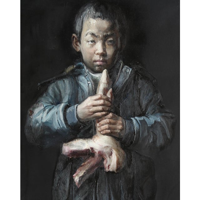 Original unique larger than life painting by chinese social artist wei yi artist: wei yi (魏艺) title: wu xiaoshuan (吴小栓)...
