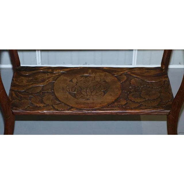 Monkey Hear See Speak No Evil Carved Coffee Table For Sale - Image 8 of 16