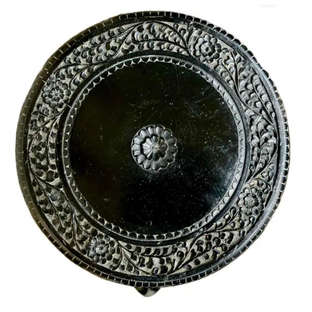 Early 20th Century Anglo-Indian Carved Ebonized Elephant Side Table For Sale In Tampa - Image 6 of 15