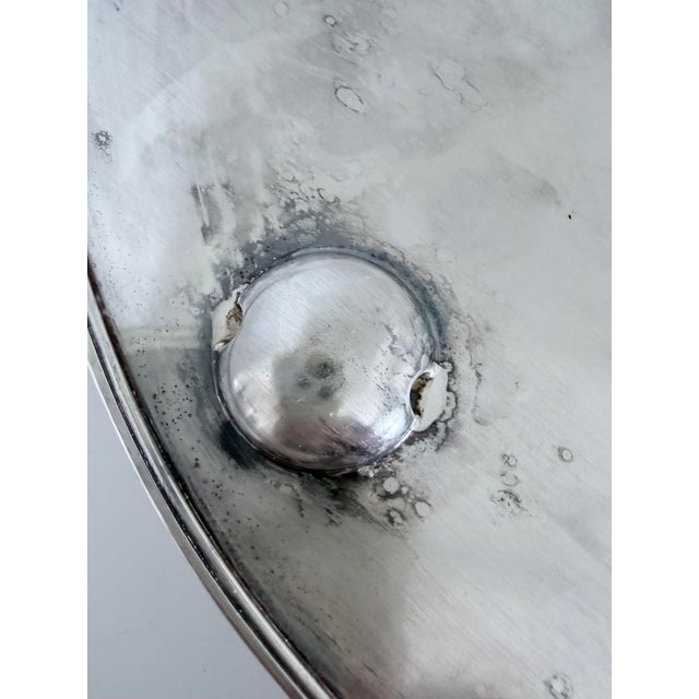 Silver English Sheffield Silver on Cooper Silverplate Footed Gallery Bar Tray For Sale - Image 8 of 8
