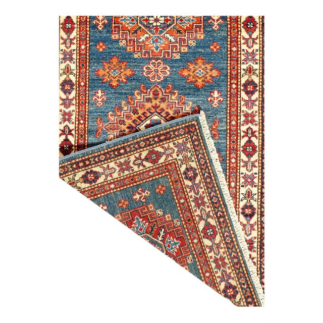 Traditional Pasargad DC Fine Hand Knotted Kazak Runner For Sale - Image 3 of 3