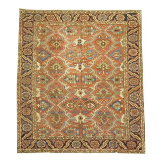 Antique Persian Heriz Karadja Square Oriental Rug For Sale