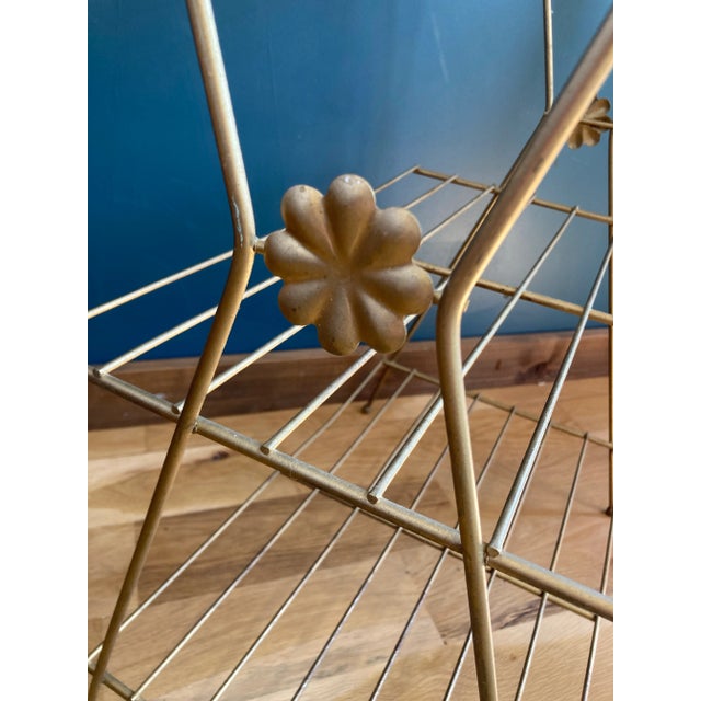 Mid-Century Modern Vintage Mid Century Modern Brass Finished Plant Stand Shelf For Sale - Image 3 of 7