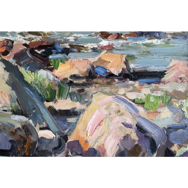 Edgars Vinters, Rocky Seashore, 1980, Oil on Cardboard For Sale - Image 3 of 7