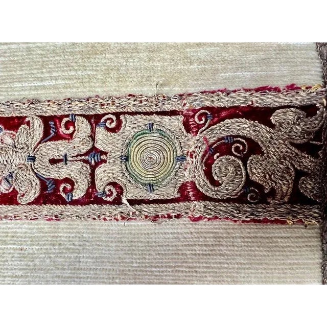 Pair of custom pillows made with 18th century metallic and silk velvet appliqués on cream velvet with silk backs. Handmade...