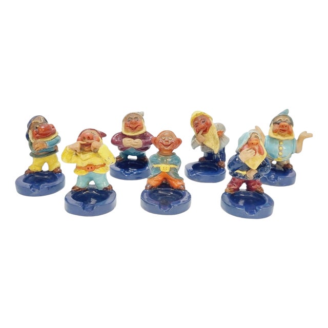 Ceramic Snow White and the Seven Dwarfs Figurines, 1942, Set of 7 For Sale
