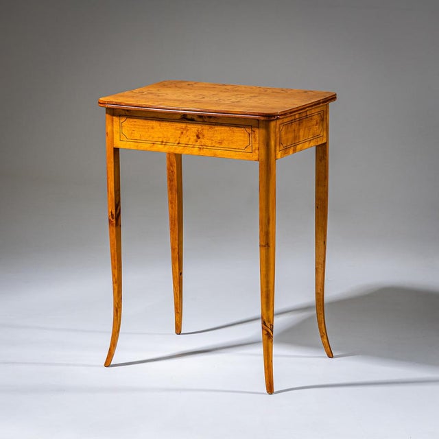 Biedermeier Sewing Table in Birch, 1820 For Sale - Image 4 of 9