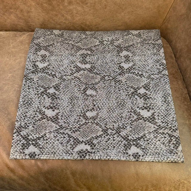 2020s Dark Snakeskin Woven Cushion Cover For Sale - Image 5 of 12