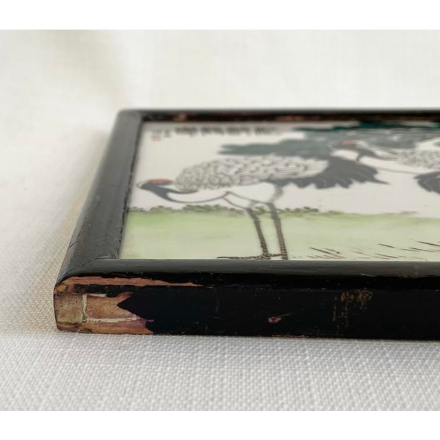 Antique Framed Chinese Enameled Porcelain Plaque For Sale - Image 10 of 10