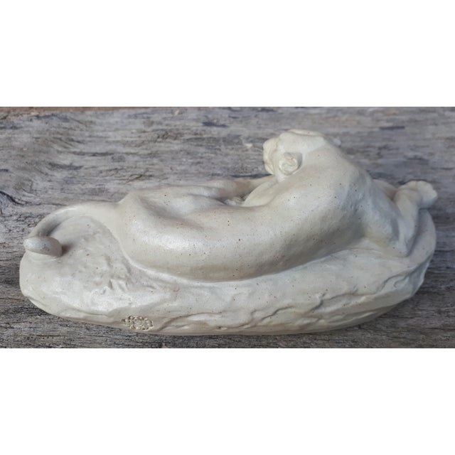 Sculpture of Lying Lioness in Enamel & Stoneware by Clovis-Edmond Masson, 1890s For Sale - Image 13 of 18