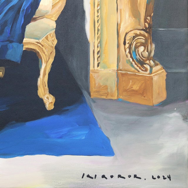 2020s A Figure in a Flame - Figurative Surrealist Portrait Painting Original Artwork by Iqi Qoror For Sale - Image 5 of 8