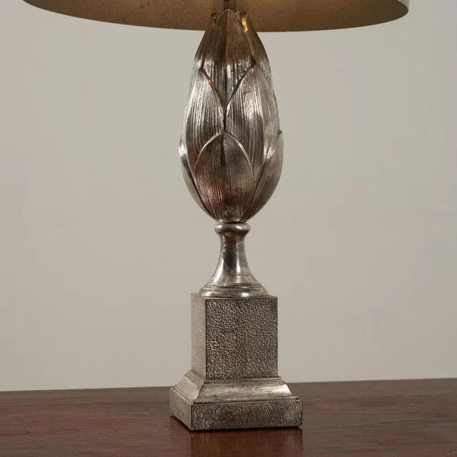 Table Lamp in Nickel Plated Bronze from Maison Charles For Sale - Image 3 of 5