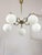 Mid-Century Modern Italian Brass and Opaline Chandelier, 1960 For Sale - Image 16 of 18