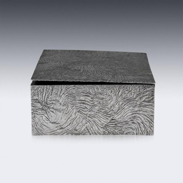 20th Century Solid Silver Samorodok Cigar Box from Tiffany & Co, 1970s For Sale - Image 12 of 15