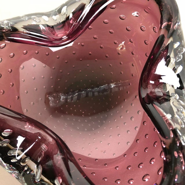 Large Murano Bubble Glass Bowl or Ashtray, Italy, 1970s For Sale - Image 9 of 18