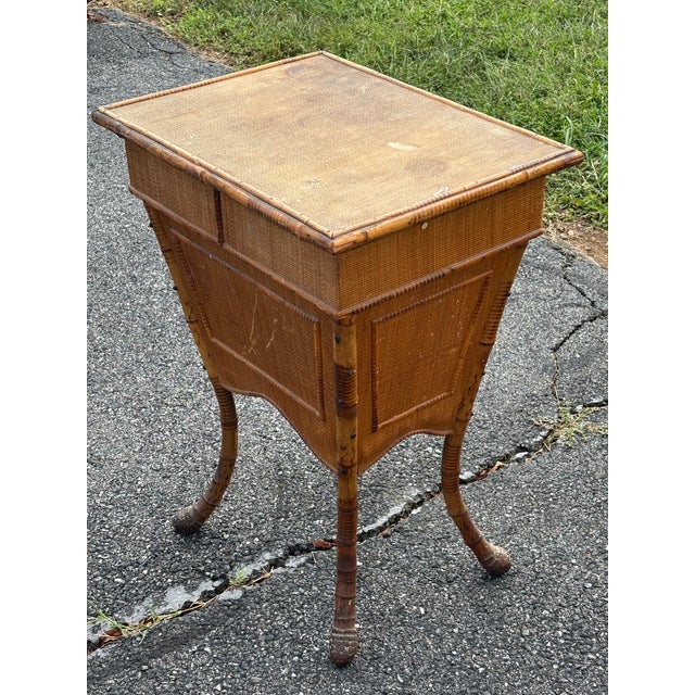 Late 19th Century Wicker Bamboo Side-Table For Sale - Image 10 of 13