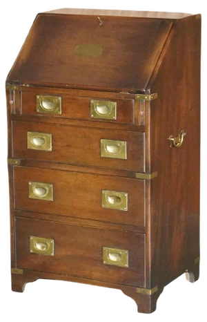 Small English Military Campaign Writing Bureau Desk by Reh Kennedy from Harrods