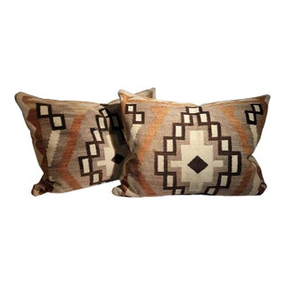 Early Wool Weaving Pillows -Pair For Sale