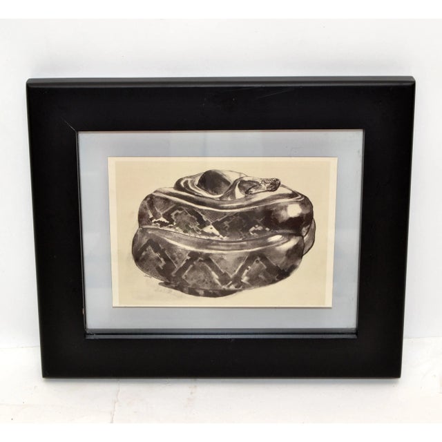 Vintage Framed Sketch Snake From the Book Peinture Et Dessins De Paul Jouve 1930 For Sale - Image 13 of 13