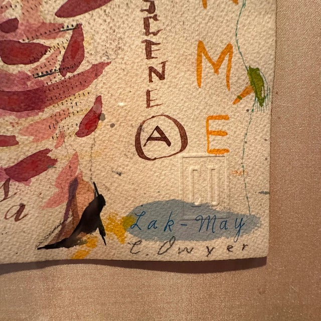 Abstract "Moulin Rouge Petite I" Female Figurative Mixed-Media Painting on Paper For Sale - Image 3 of 9