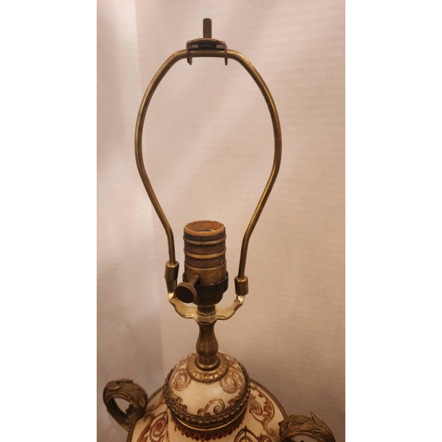 Pair of Early 20th Century Royal Vienna Style Lamps With Broznze Mounts For Sale - Image 9 of 10